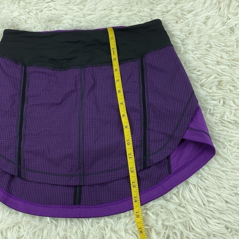 Lululemon Full Stride Skirt (Tall) Eighth Gingham Tender Violet Black / Black - Picture 3 of 8